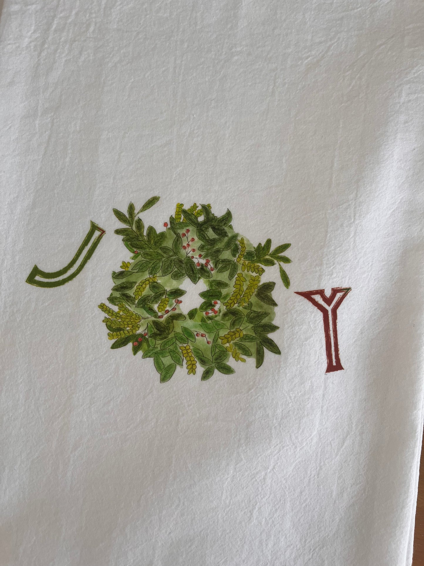 Joy Wreath Tea Towel