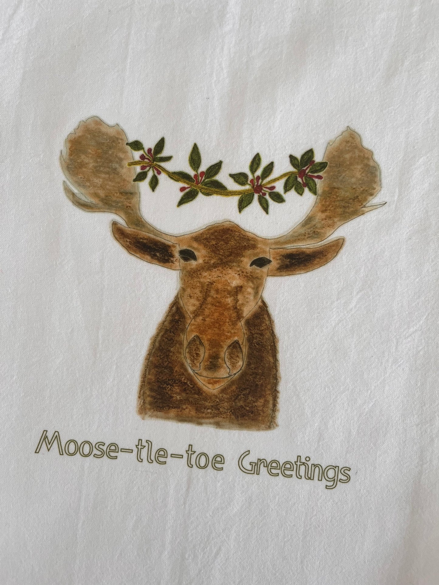 Moose-le-toe Greetings Tea Towel