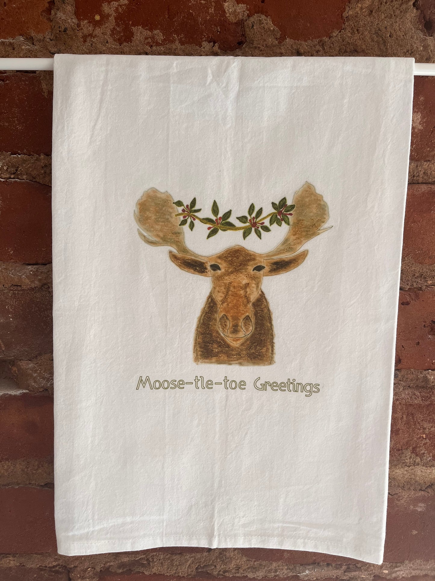 Moose-le-toe Greetings Tea Towel