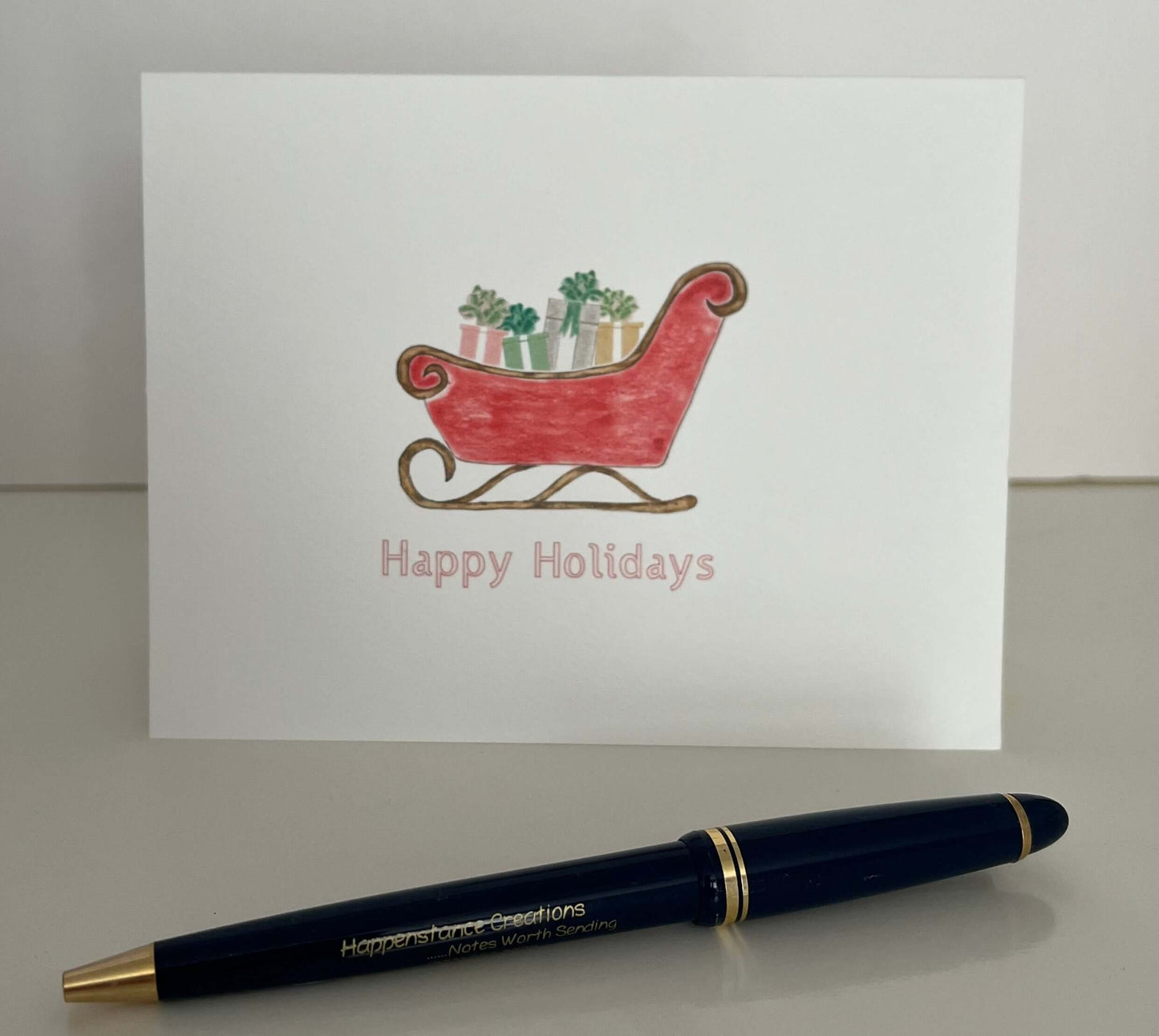 Sleigh Full of Presents Holiday Illustrated Note Card Set