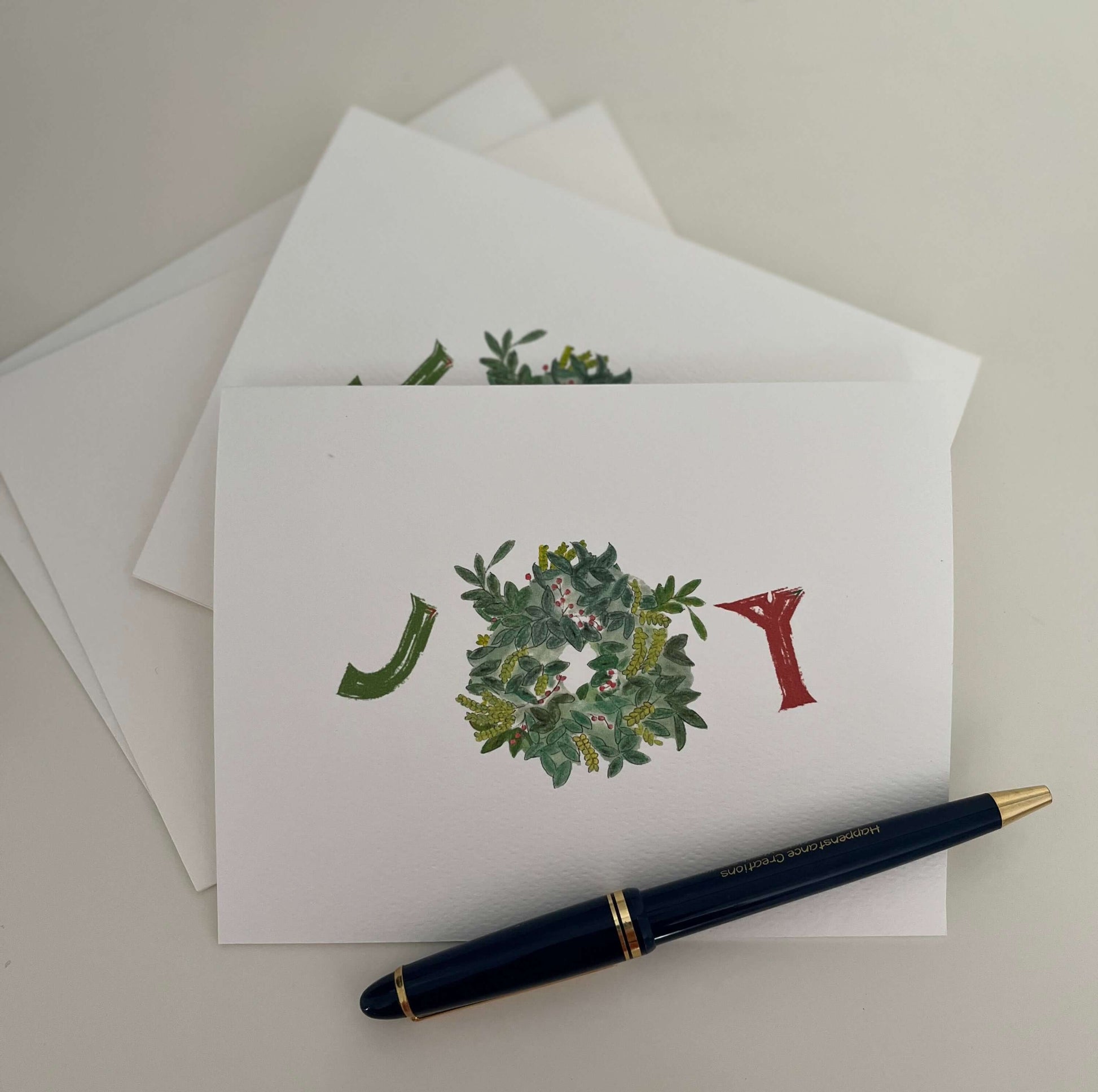 holiday illustrated note card set