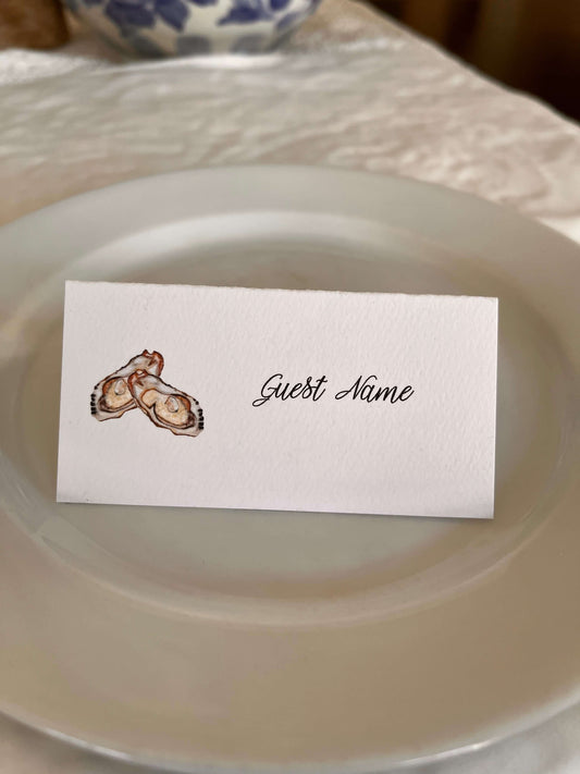 Elegant Oyster Event Tented Name Place Cards