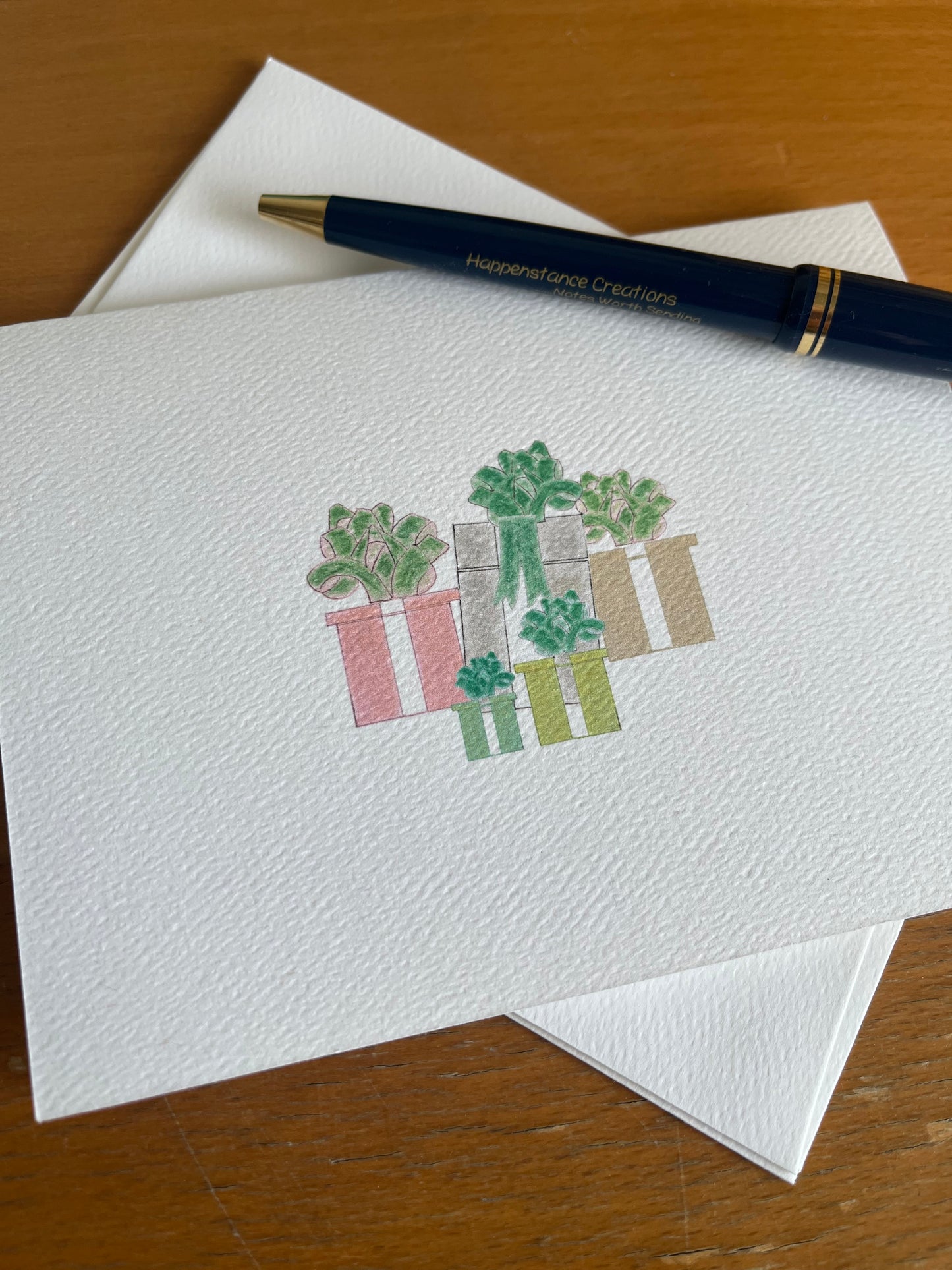 Wrapped Gifts Illustrated Note Card Set