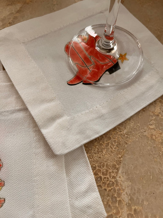 Western Boots Cocktail Coaster Napkins