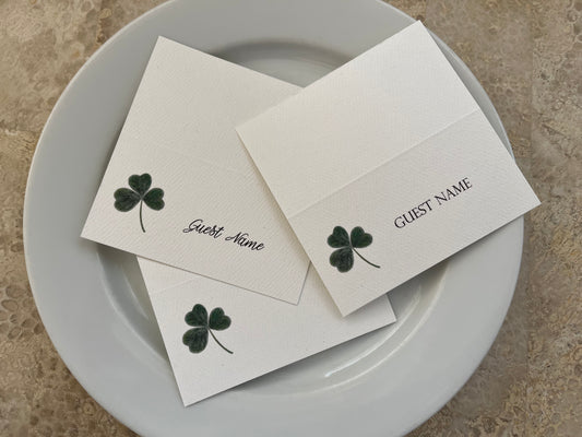 Shamrock Art Event Tented Name Place Cards