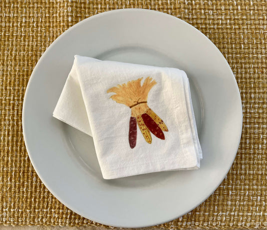 Harvest Corn Napkin Set: Autumn Kitchen Decor