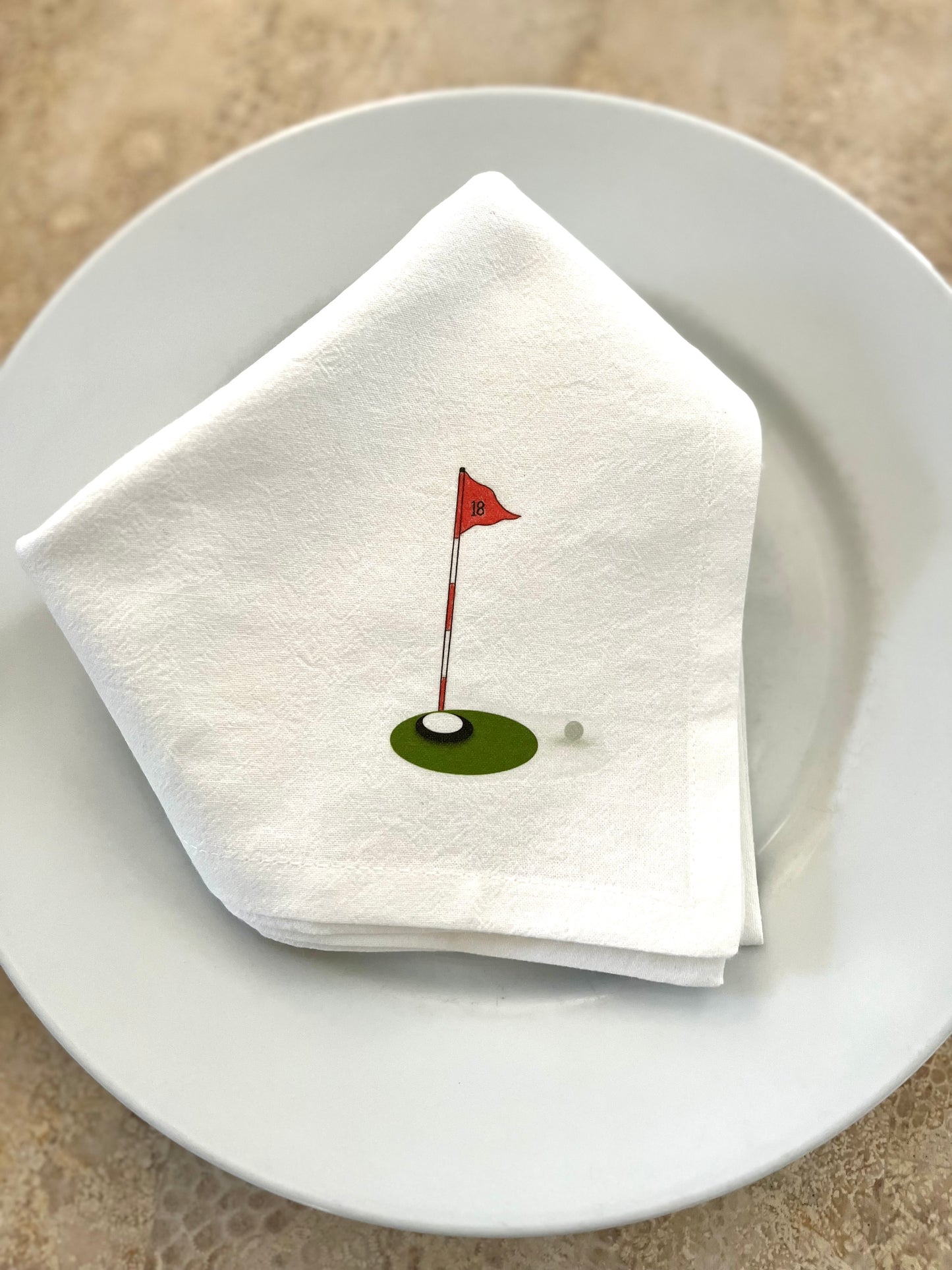 Golf 18th Tee Cotton Napkin Set