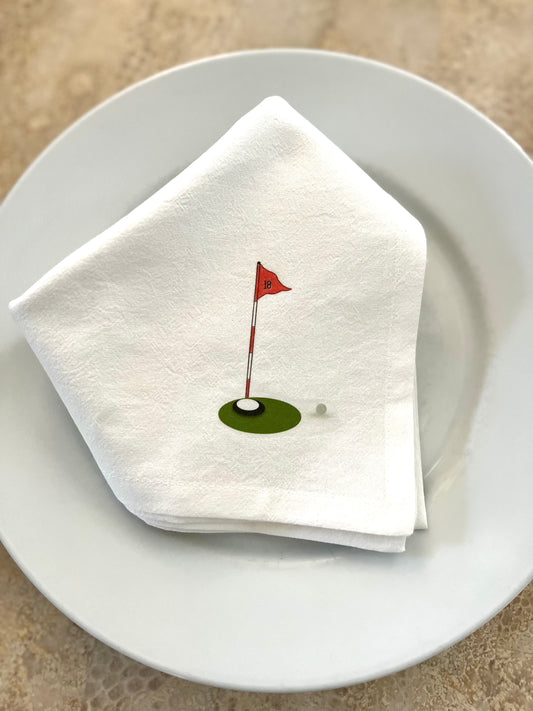 Golf 18th Tee Cotton Napkin Set