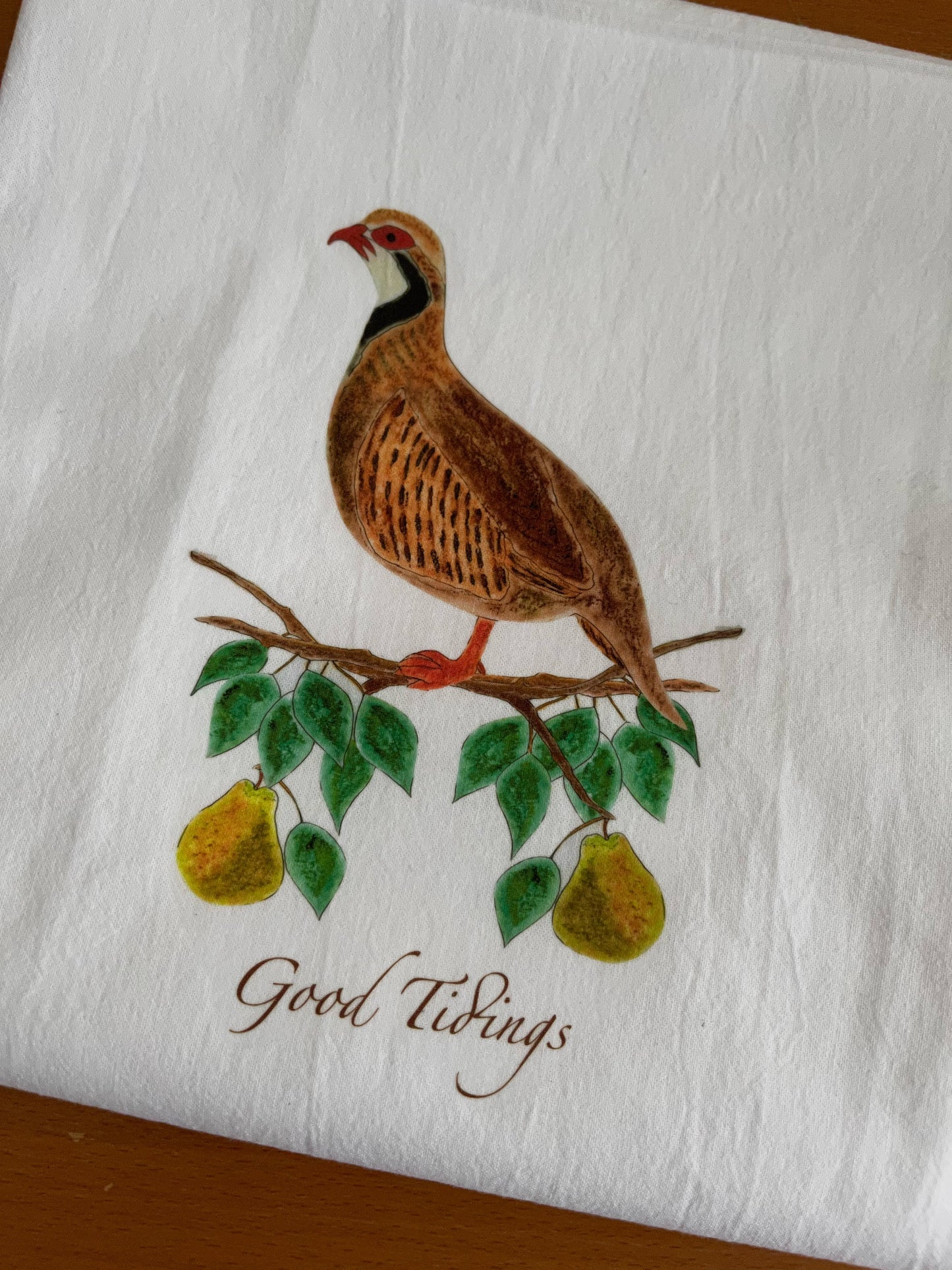 Partridge In A Pear Tree Tea Towel ~ Good Tidings