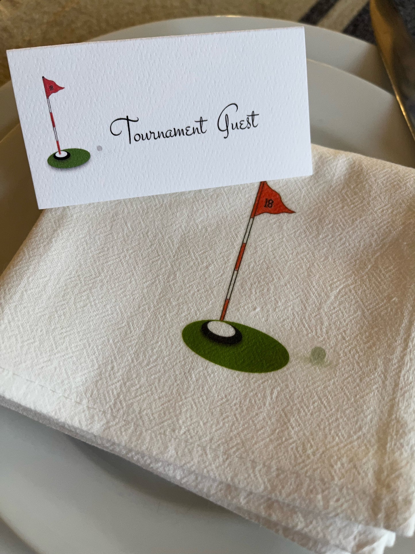 Golf 18th Tee Cotton Napkin Set