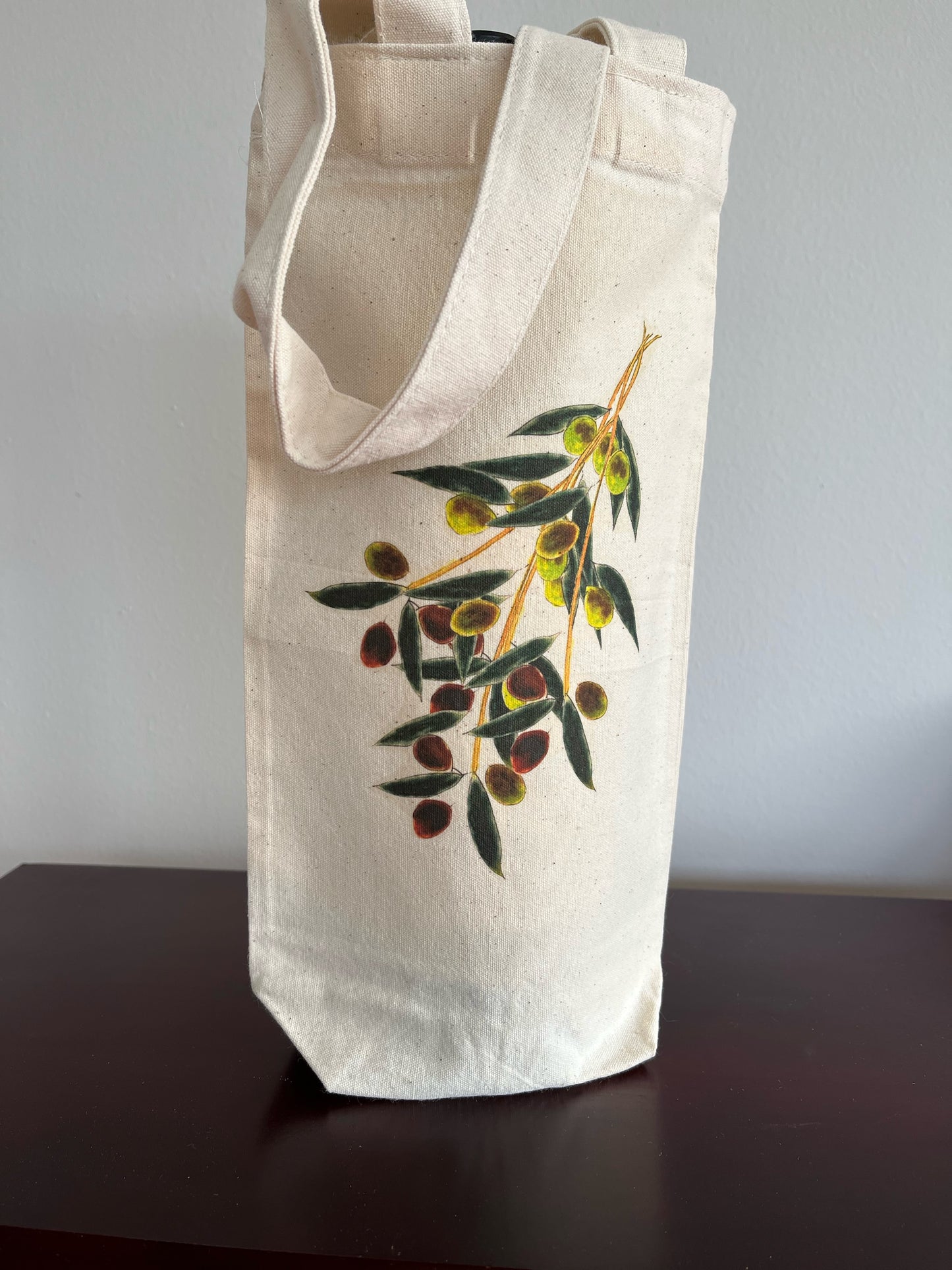 Olive Tote, Wine Bag, Bag with Gift Card