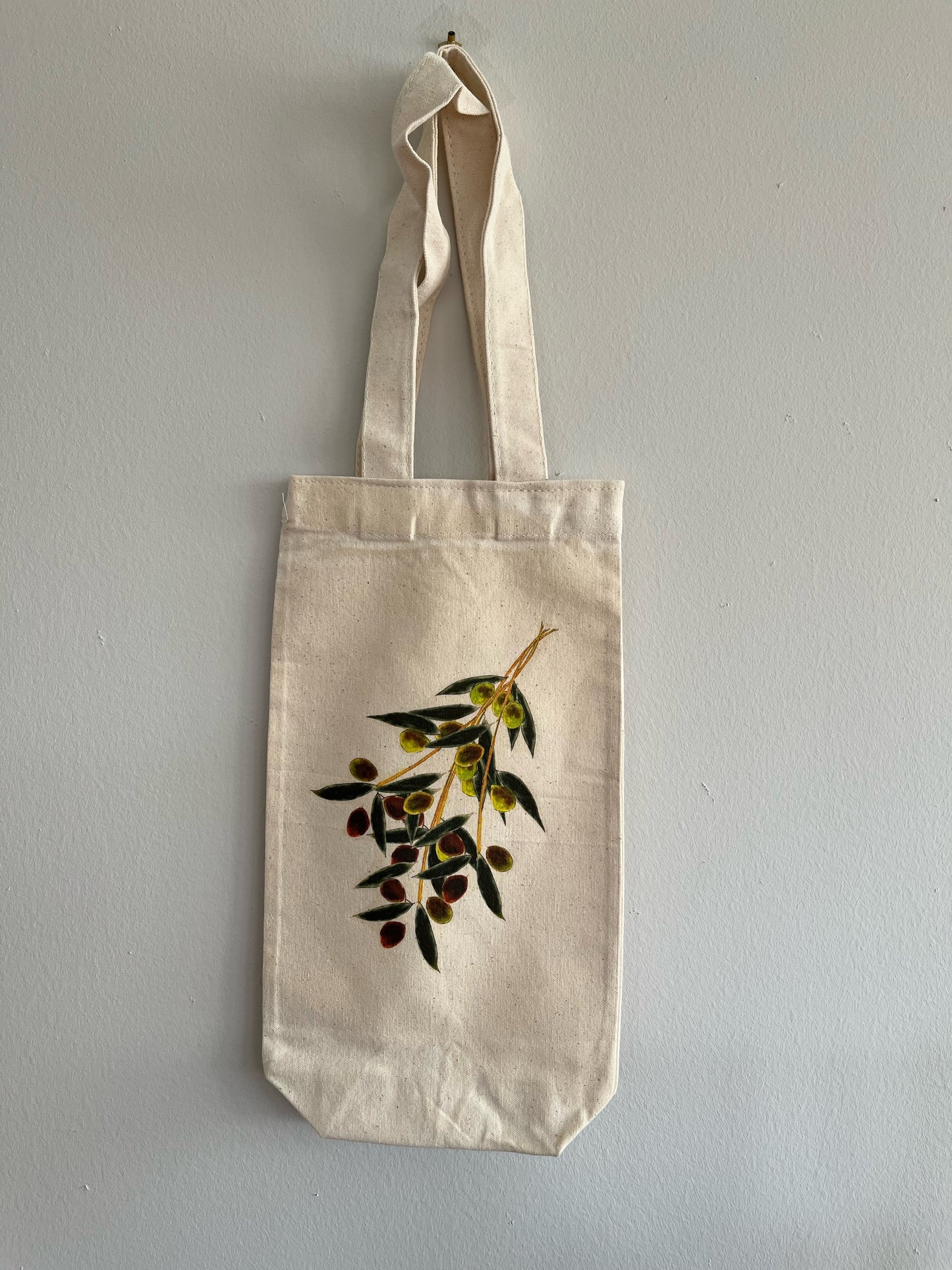 Olive Tote, Wine Bag, Bag with Gift Card