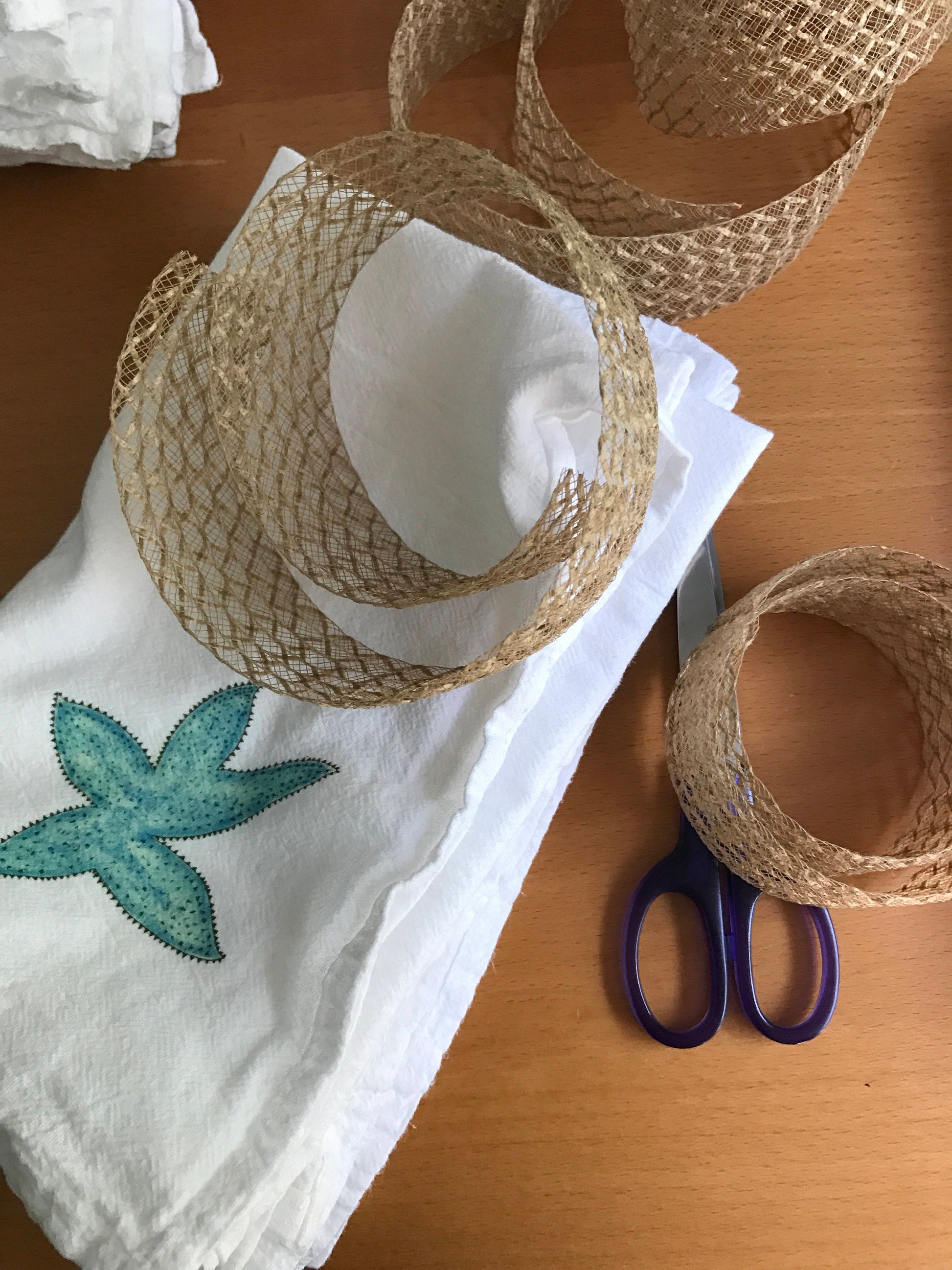 Aqua Blue Starfish Cotton Napkin Set.