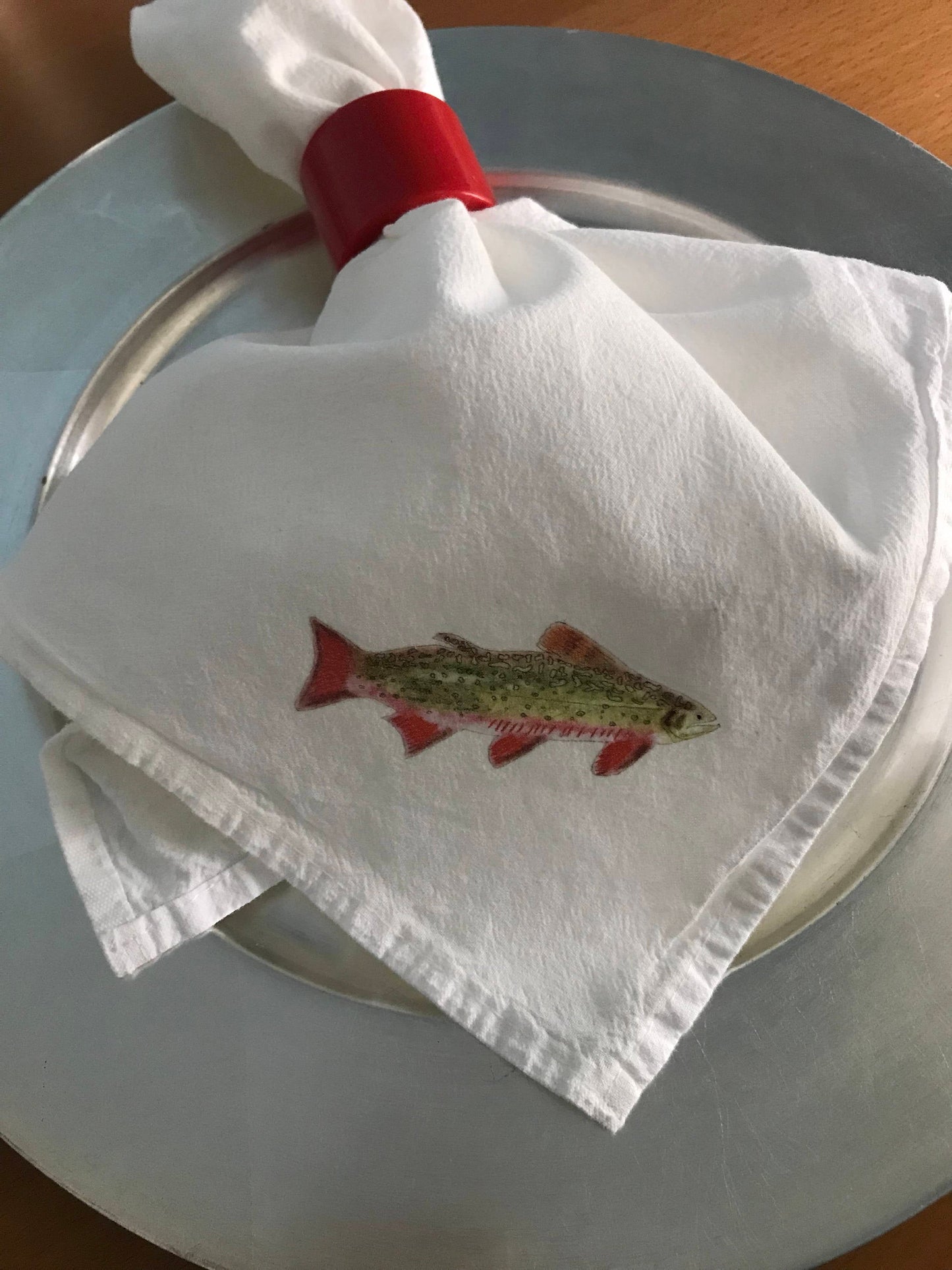 Brook Trout Cotton Napkin Set.