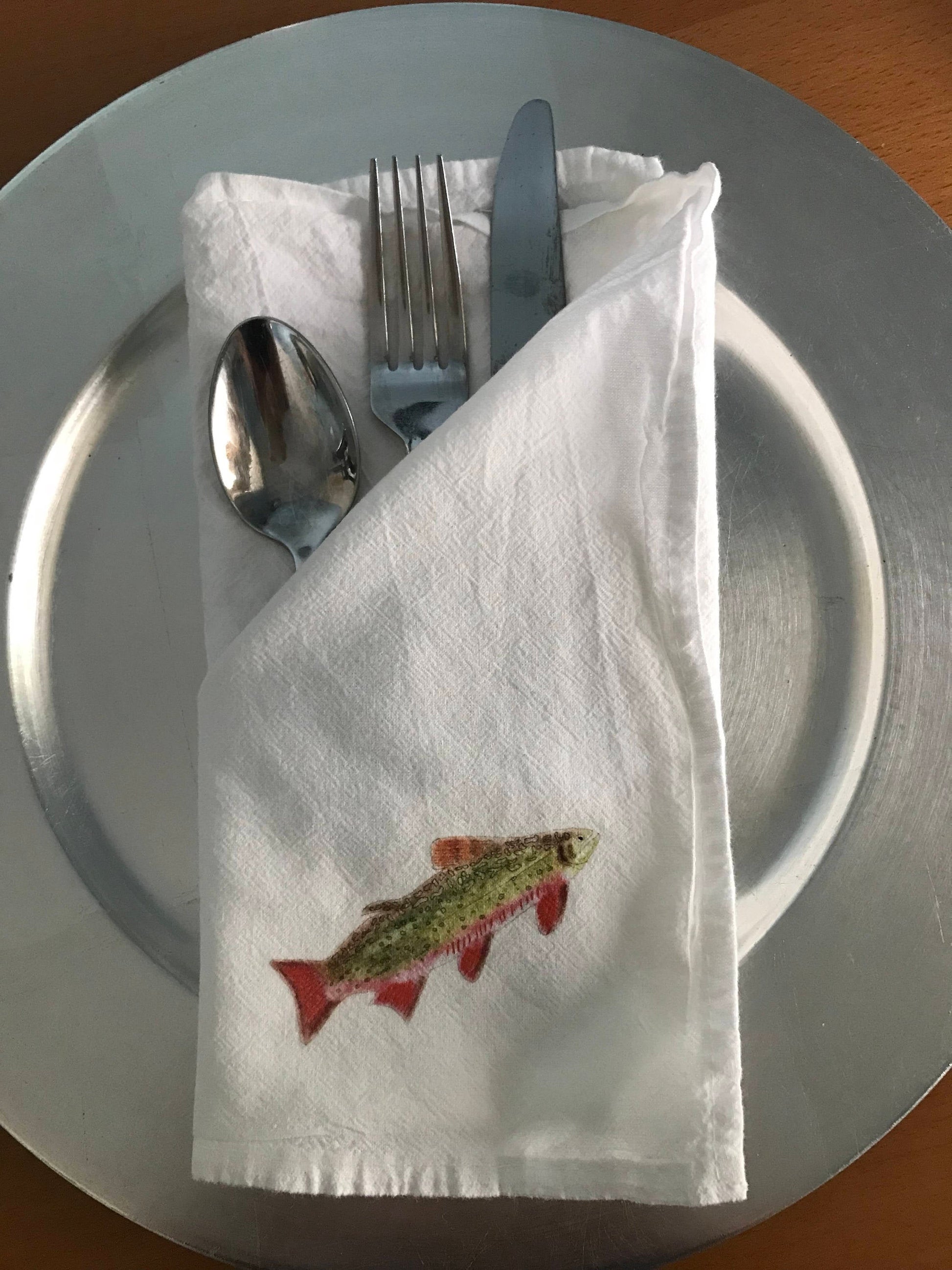 Brook Trout Cotton Napkin Set.