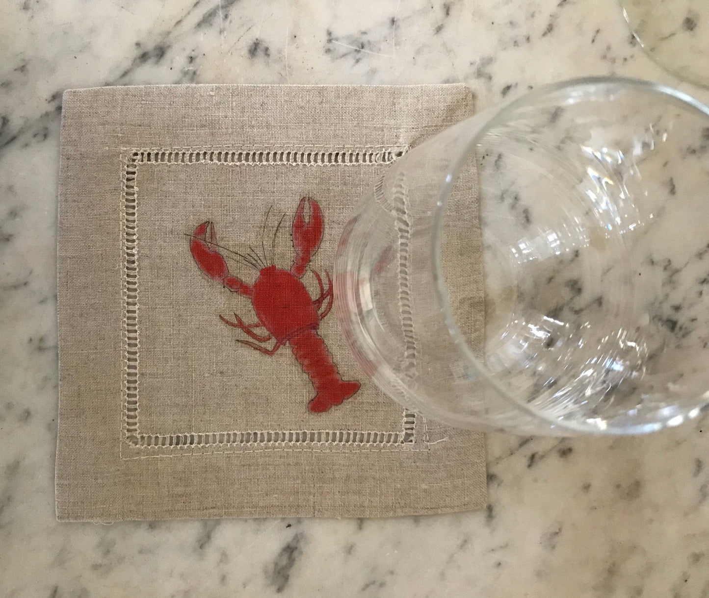 Red Lobster Cocktail Coaster Napkins Set