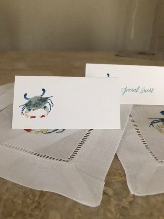 Crab Tented Name Place Cards