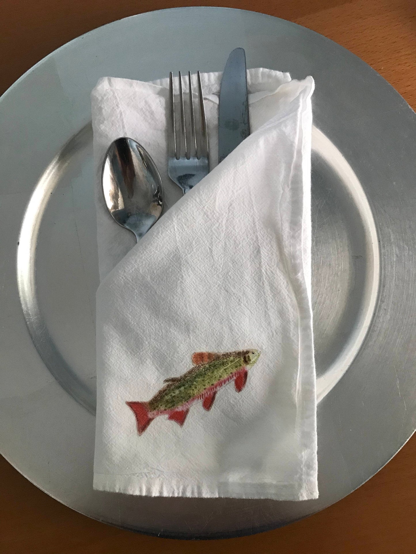 Brook Trout Cotton Napkin Set.