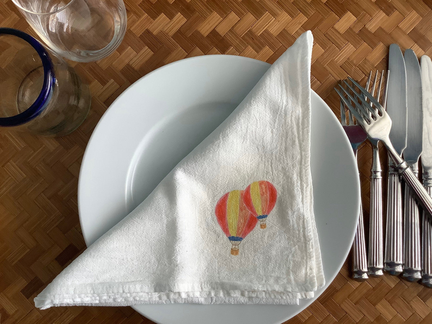 Hot Air Balloons Cotton Napkin Set