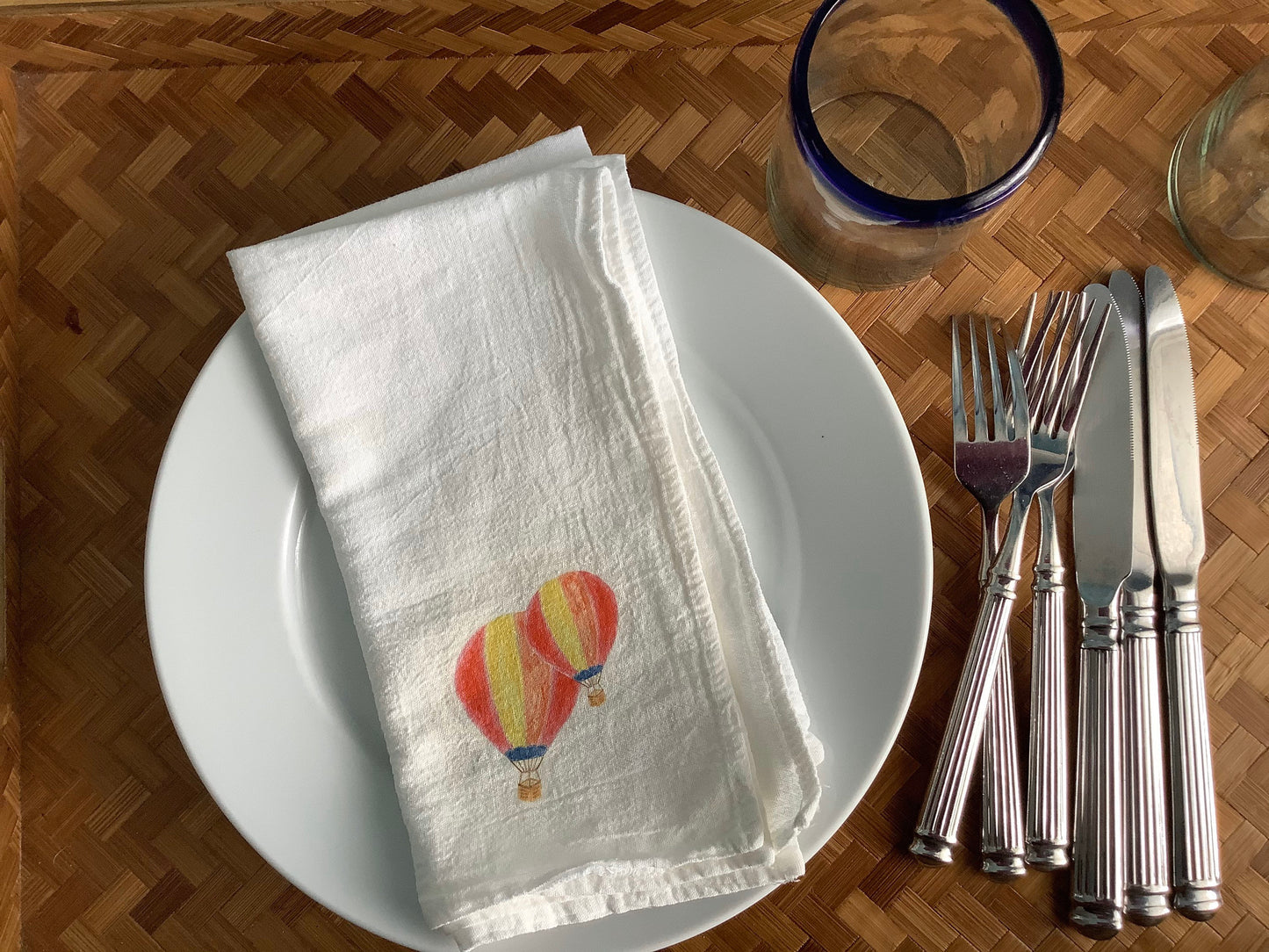 Hot Air Balloons Cotton Napkin Set