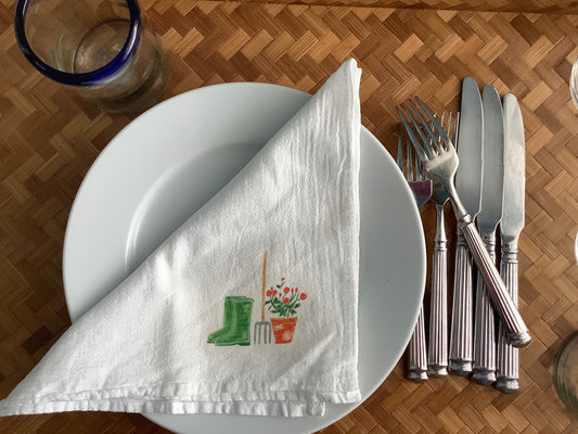 Gardening Motif Cotton Napkin Set