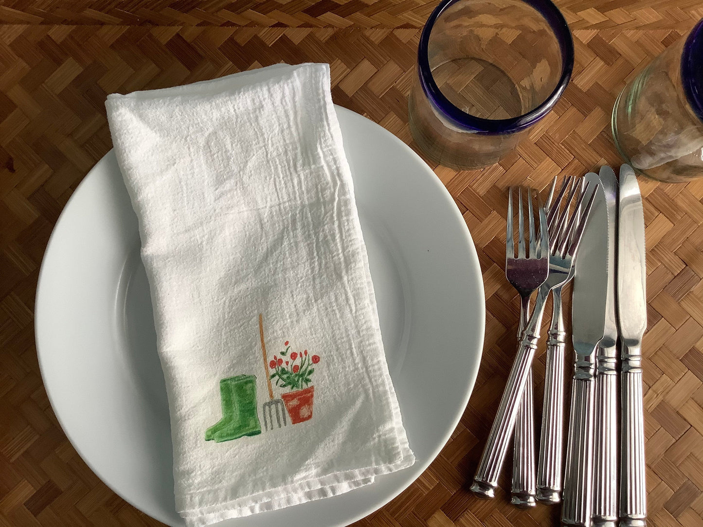 Gardening Motif Cotton Napkin Set