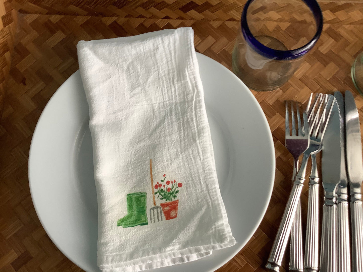 Gardening Motif Cotton Napkin Set