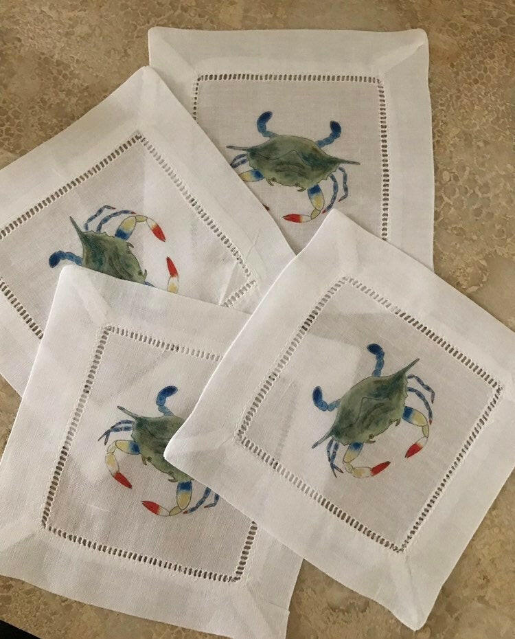Crab Cocktail Coaster Napkins.