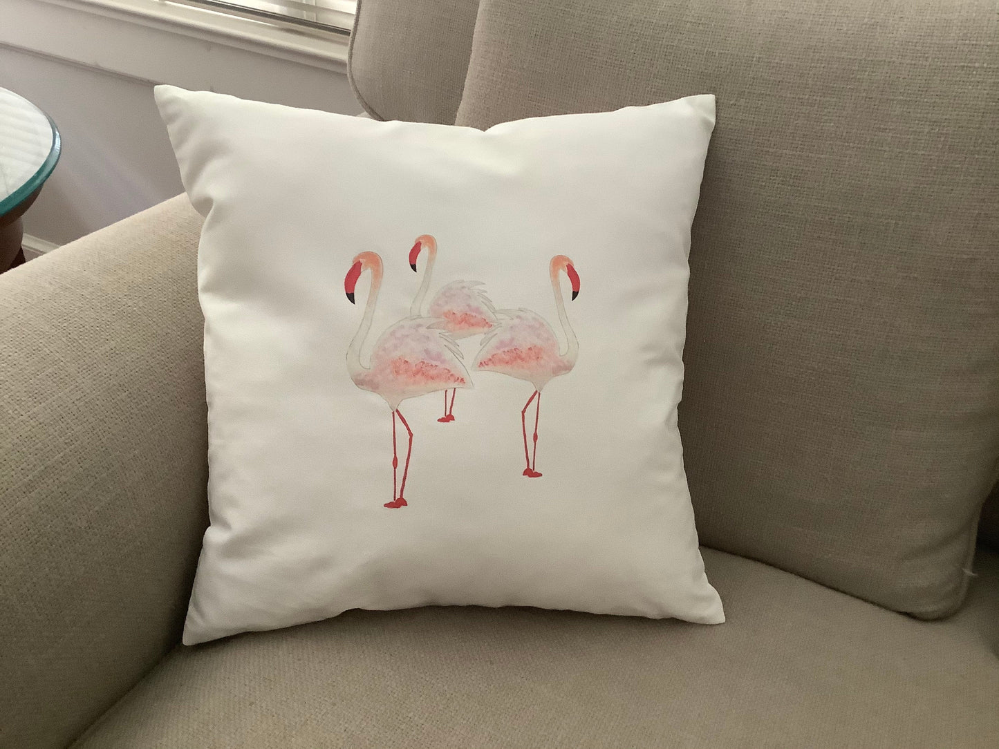 Pink Flamingos Decorative Throw Pillow.