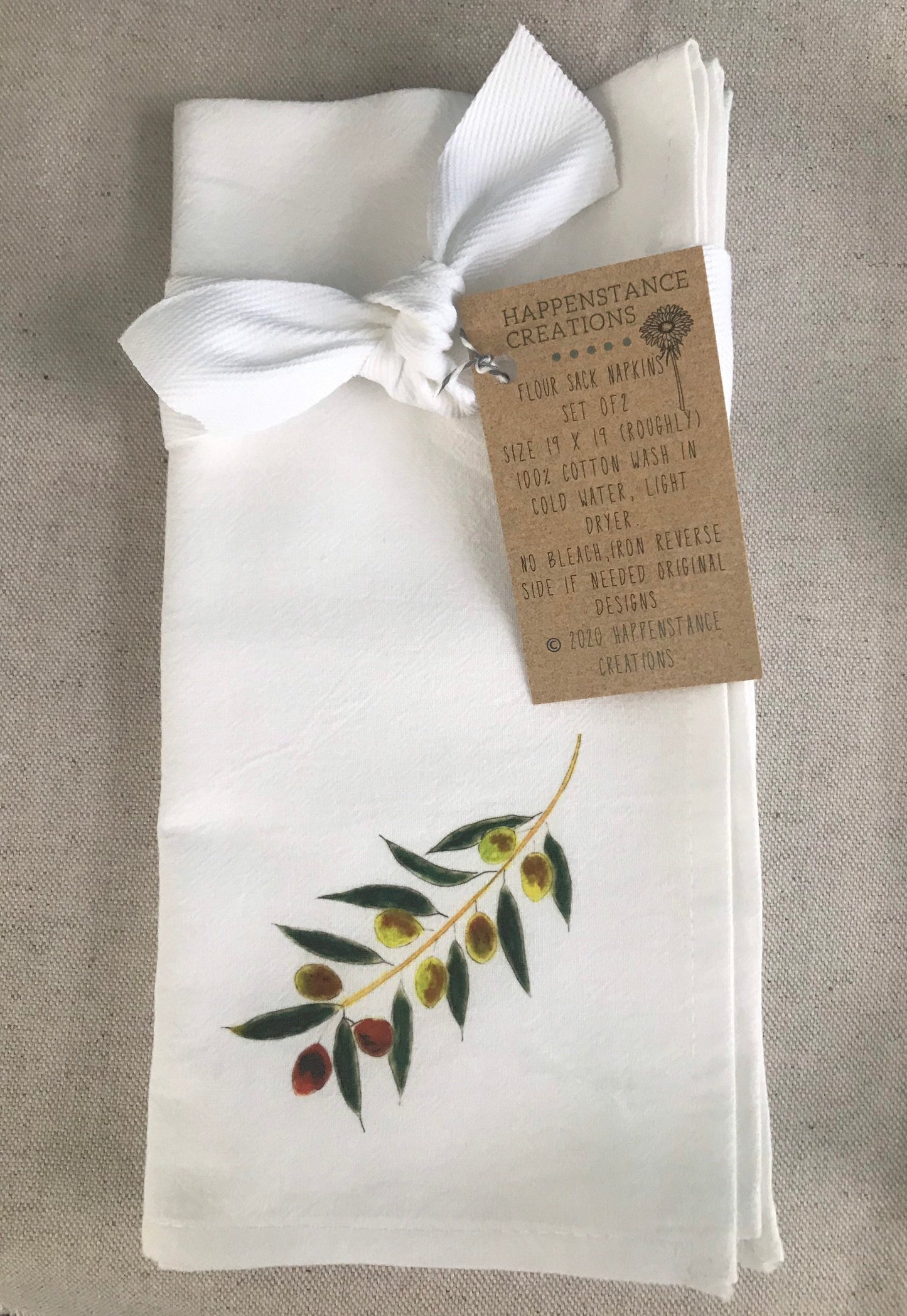 Olive Napkins, Personalized Napkin Set