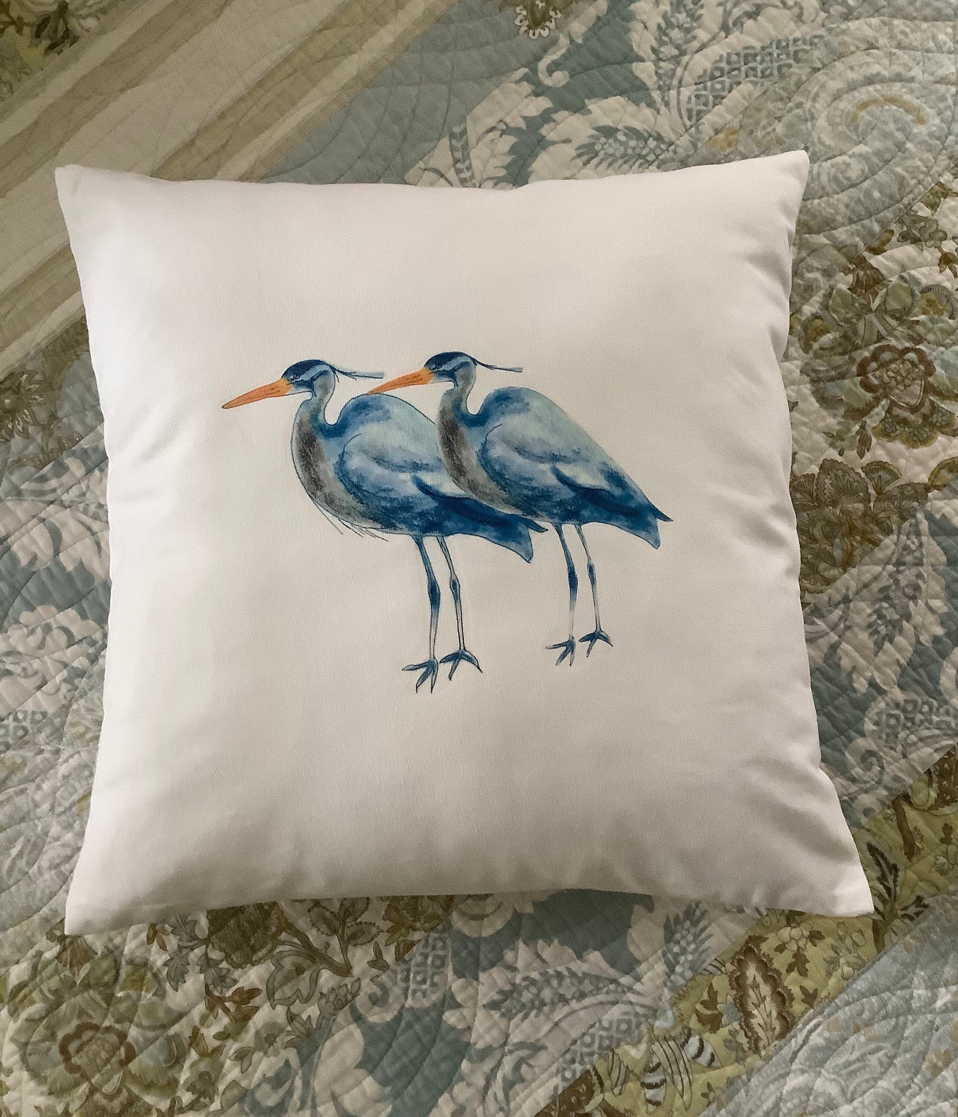 Heron Decorative Throw Pillow.