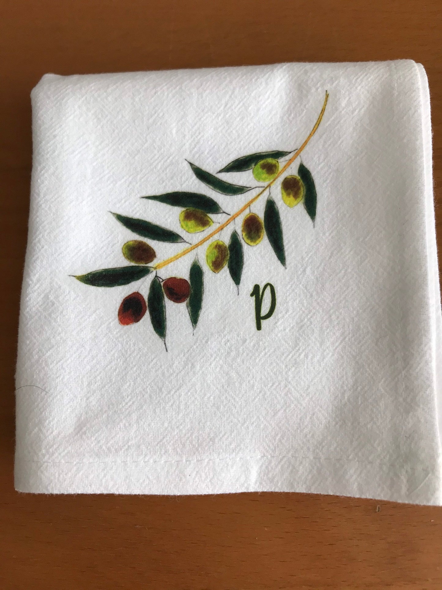 Olive Napkins, Personalized Napkin Set