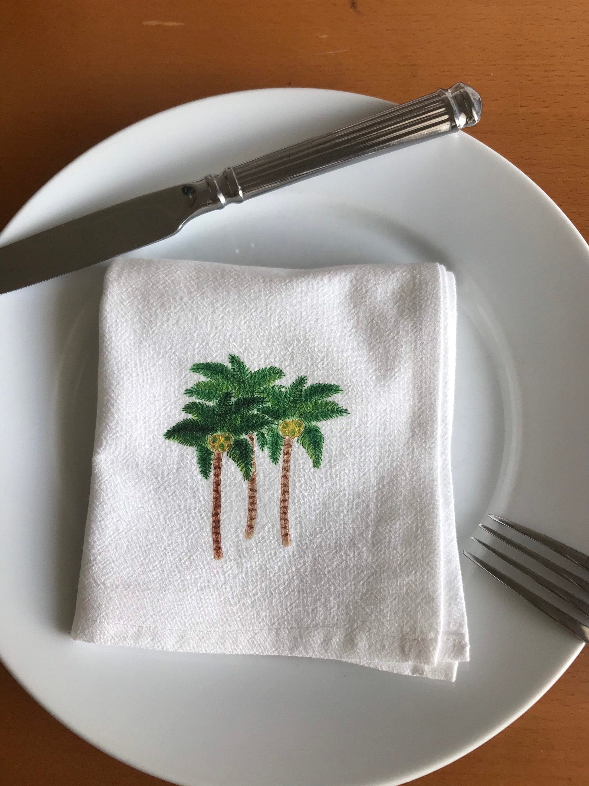 Palm Tree Cotton Napkin Set.