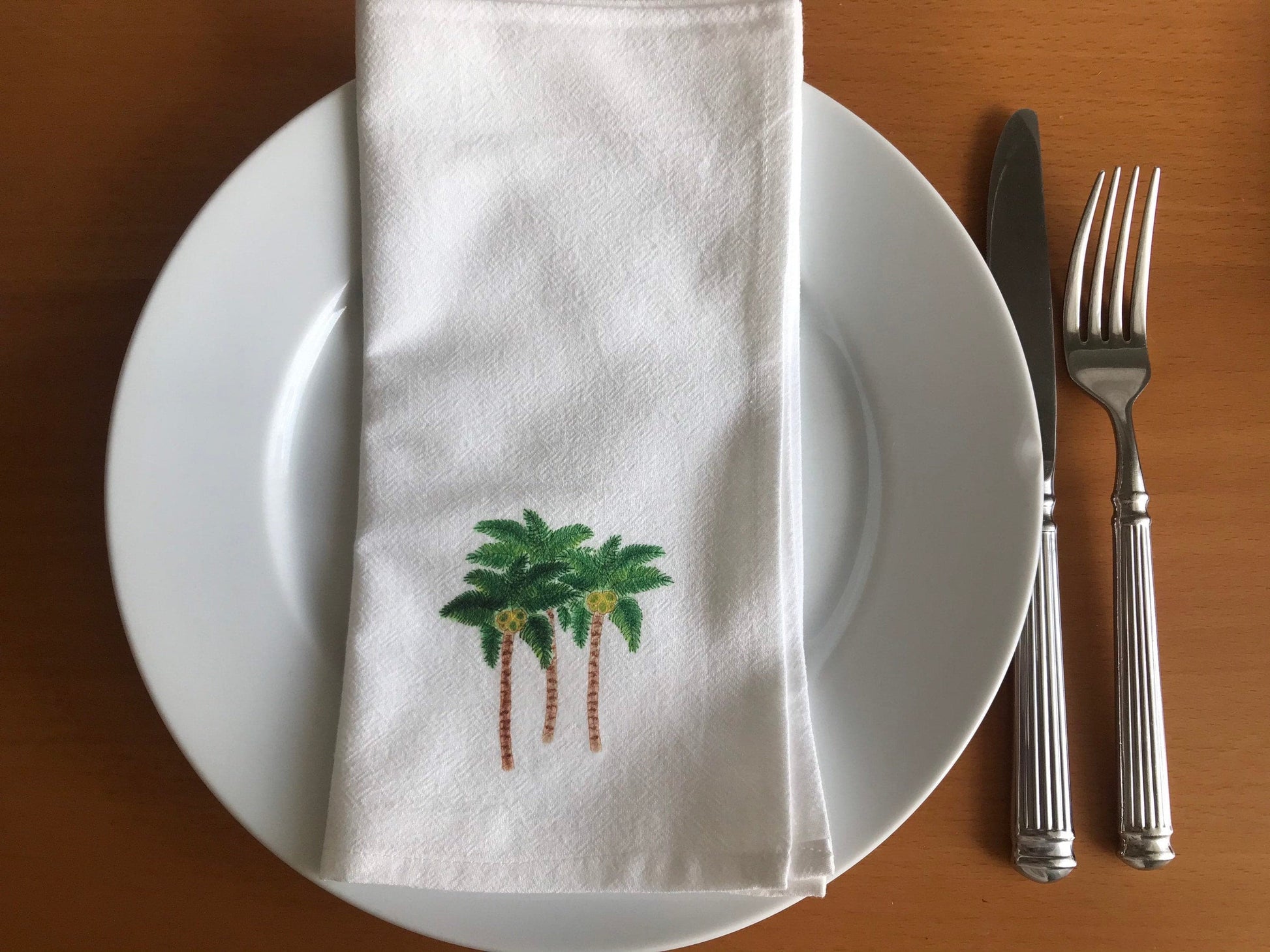 Palm Tree Cotton Napkin Set.