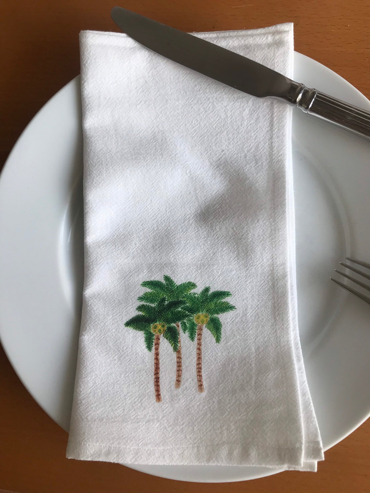 Palm Tree Cotton Napkin Set.