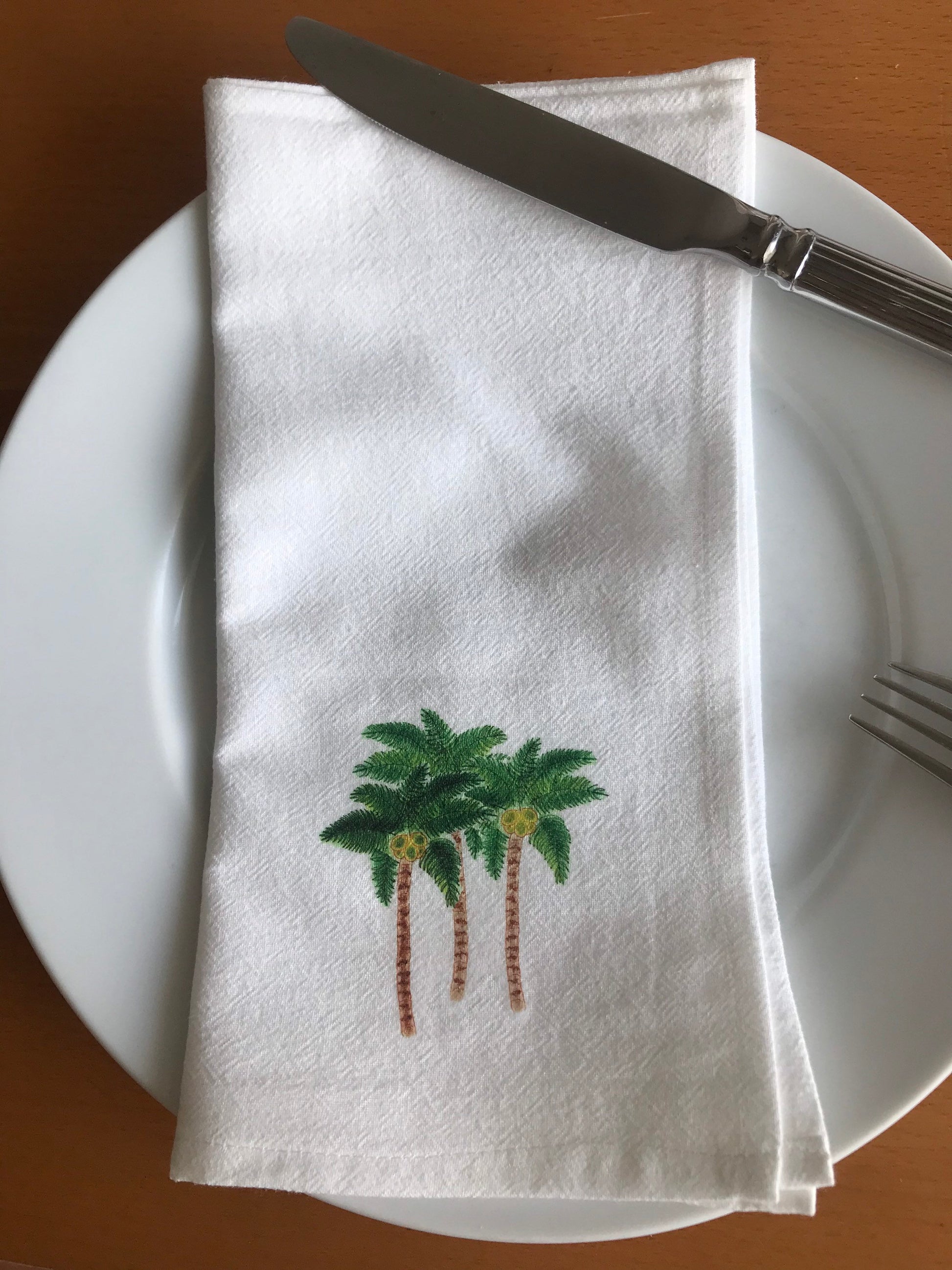 Palm Tree Cotton Napkin Set.