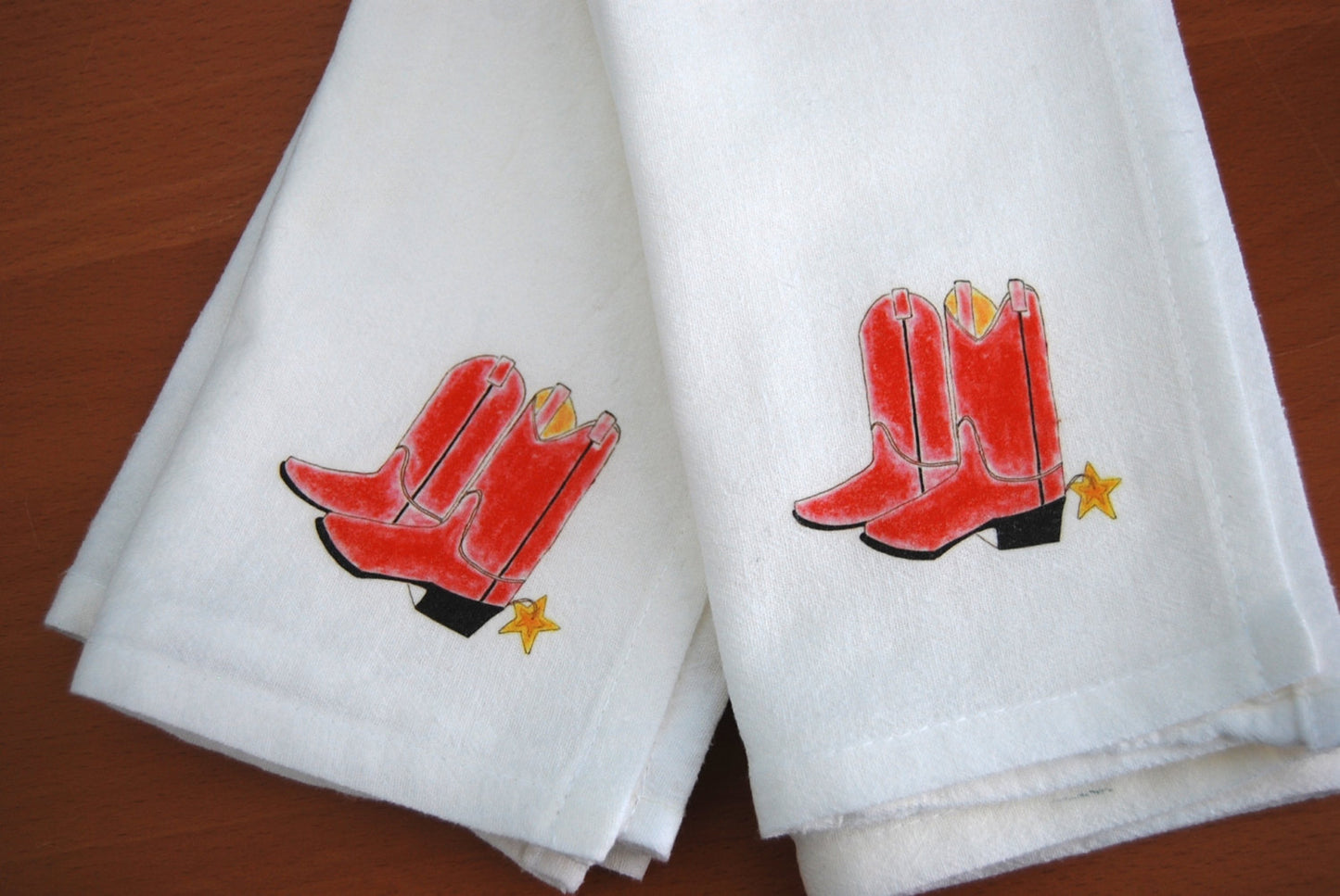 Western Boots Cotton Napkin Set.