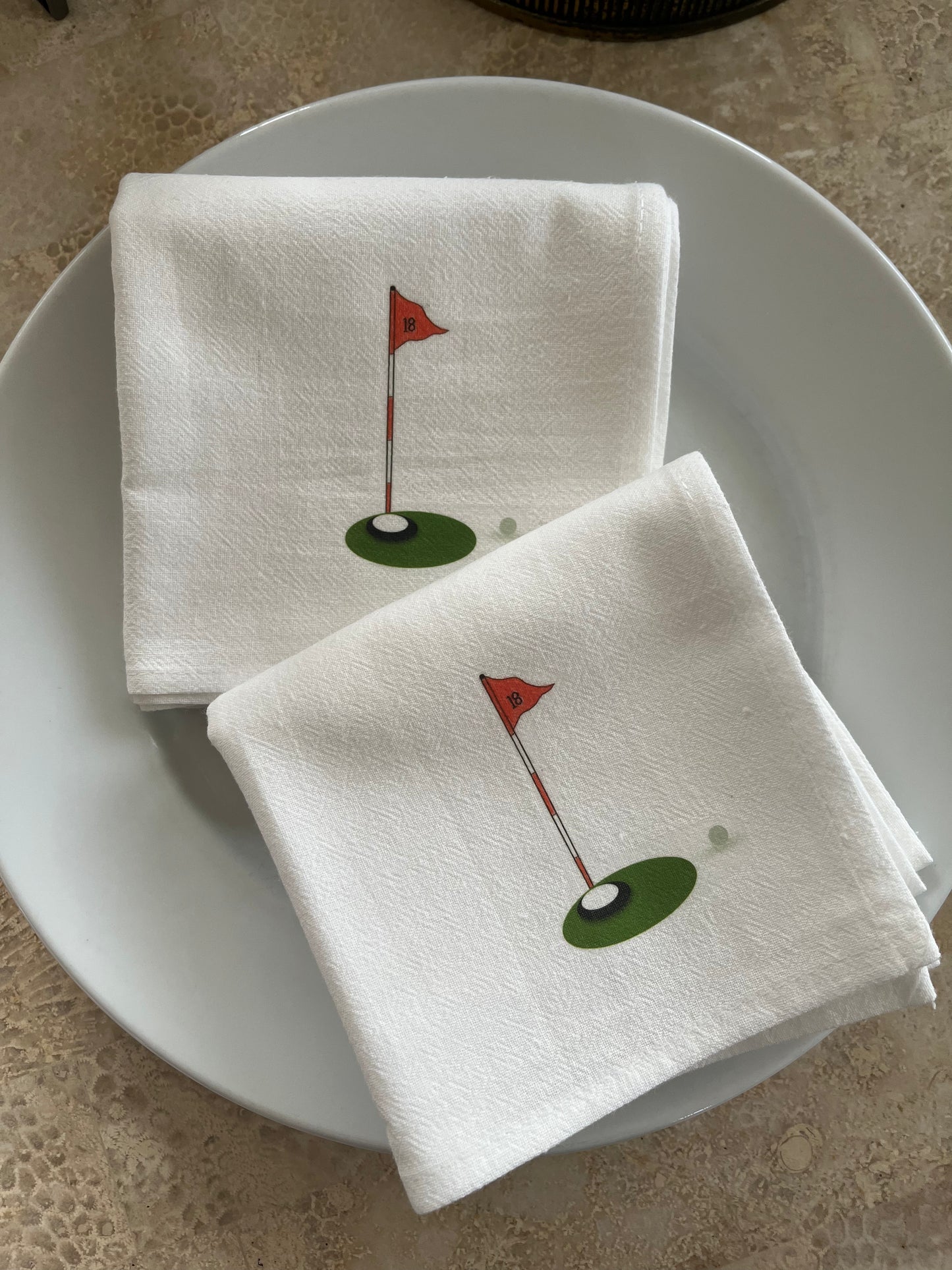 Golf 18th Tee Cotton Napkin Set