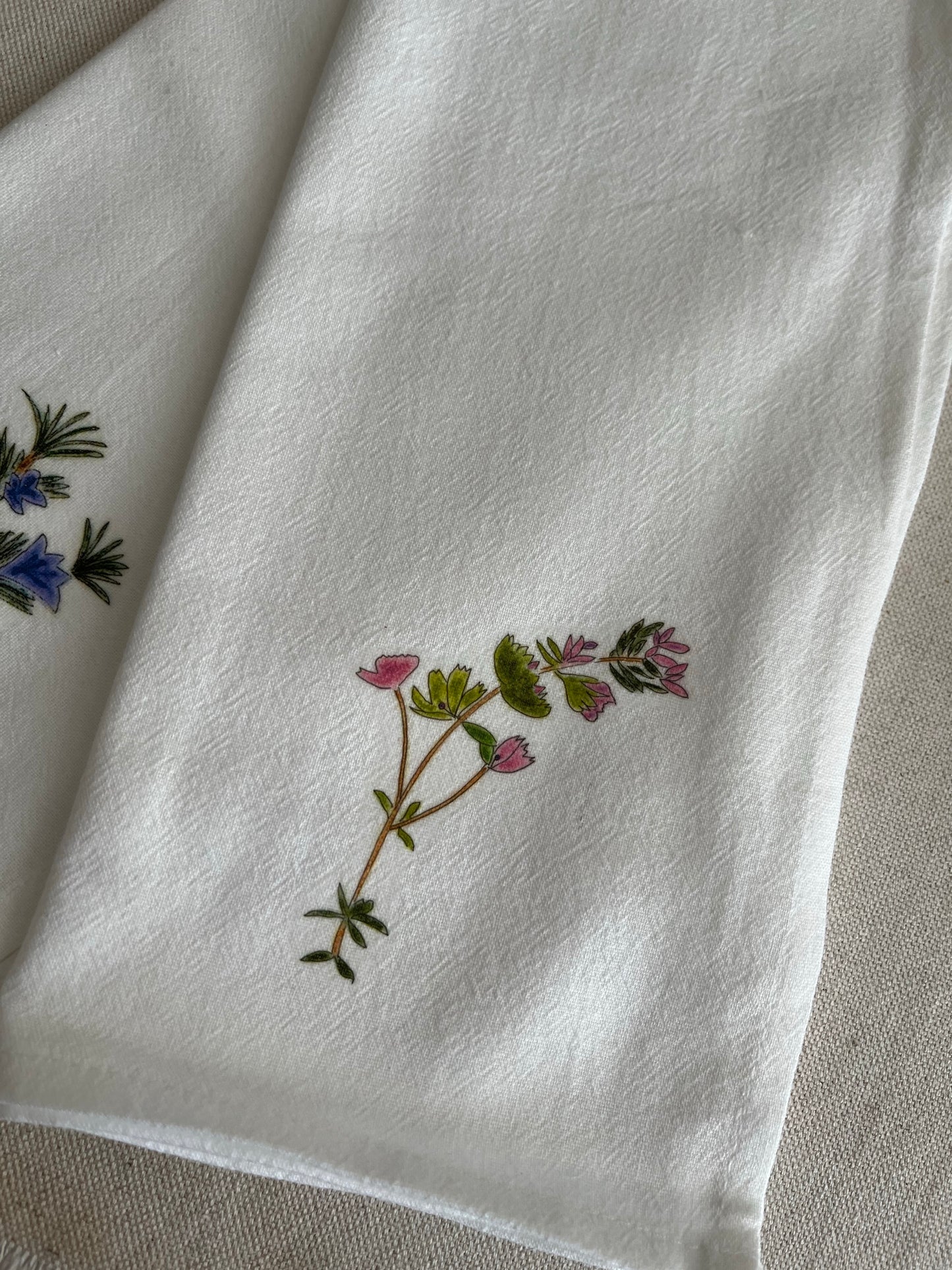 Rosemary & Thyme Botanical Cotton Napkin Set.