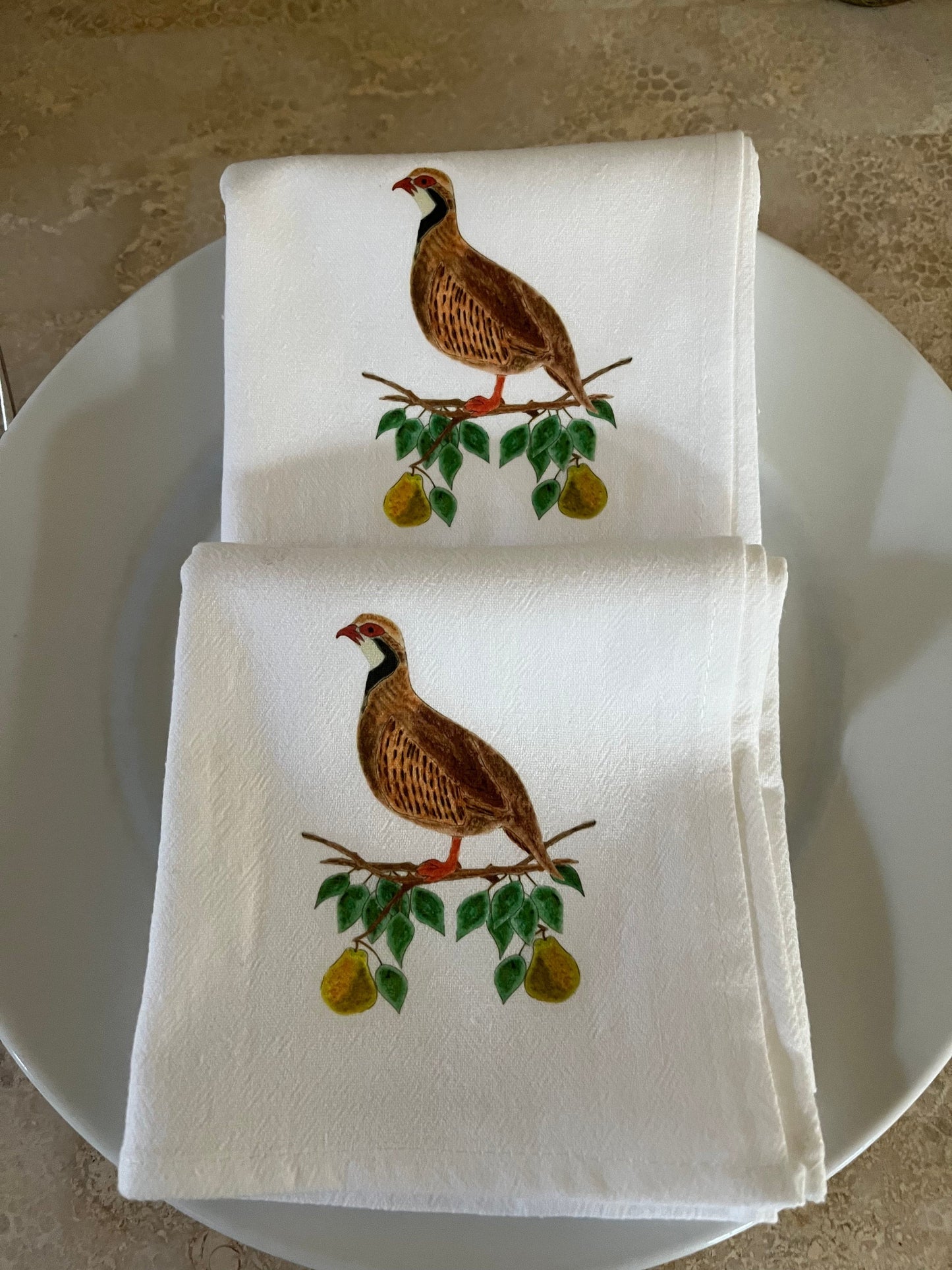 Partridge in a Pear Tree Cotton Napkin Set