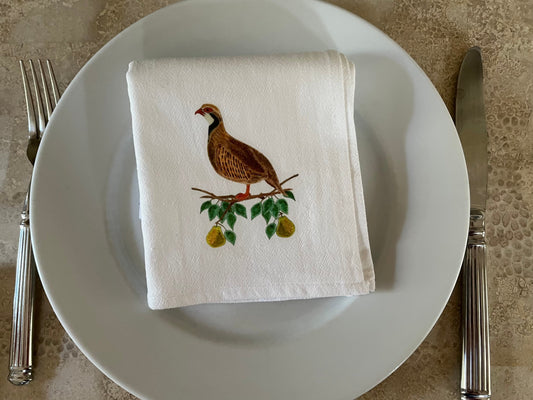 Partridge in a Pear Tree Cotton Napkin Set