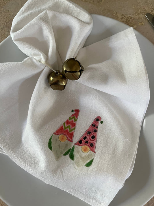 Festive Gnomes Holiday Cotton Napkin Set
