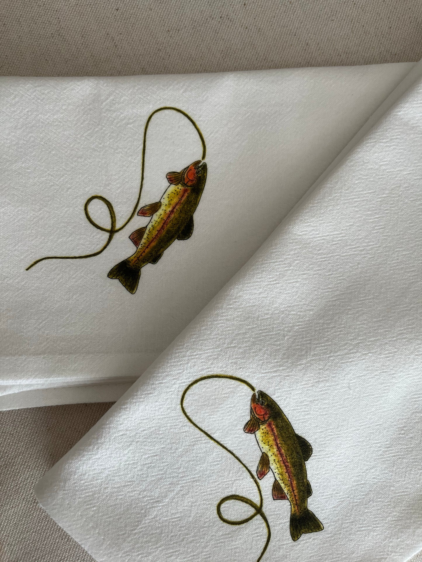 Rainbow Trout Cotton Napkin Set.