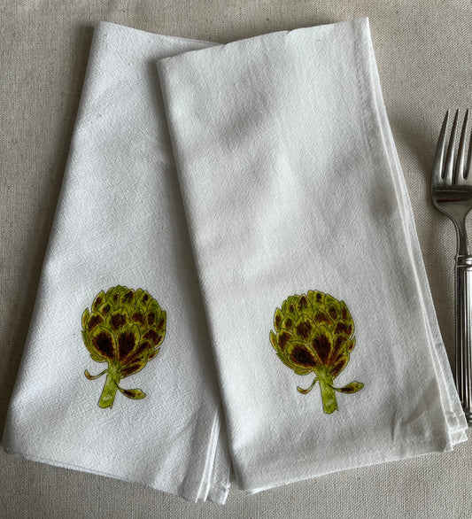 artichoke, vegetable, cotton napkins